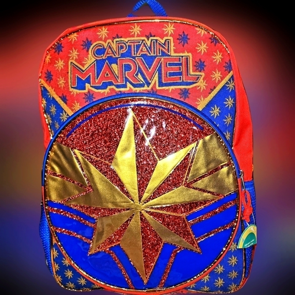 Captain Marvel Comics Carol Danvers Avengers 16" School Backpack/ Book Bag, - Picture 1 of 6